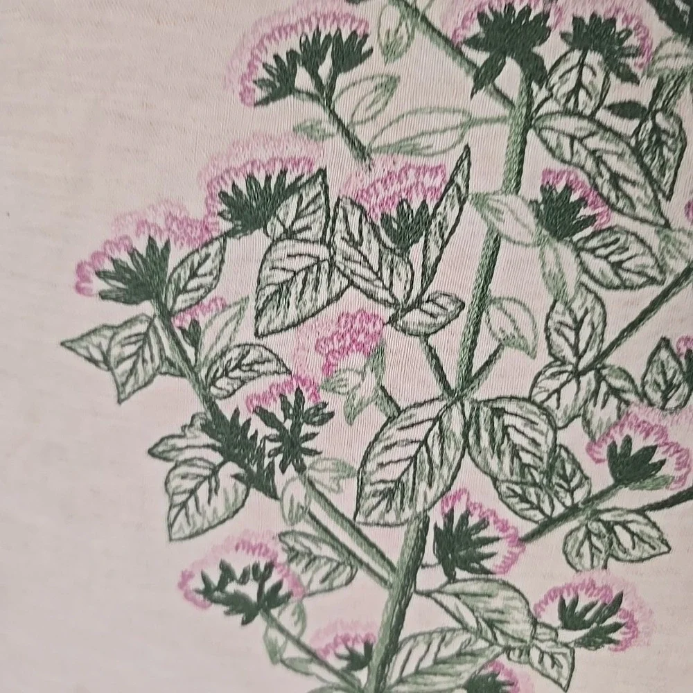 Vintage Embroidered Throw Pillow Oregano‎
